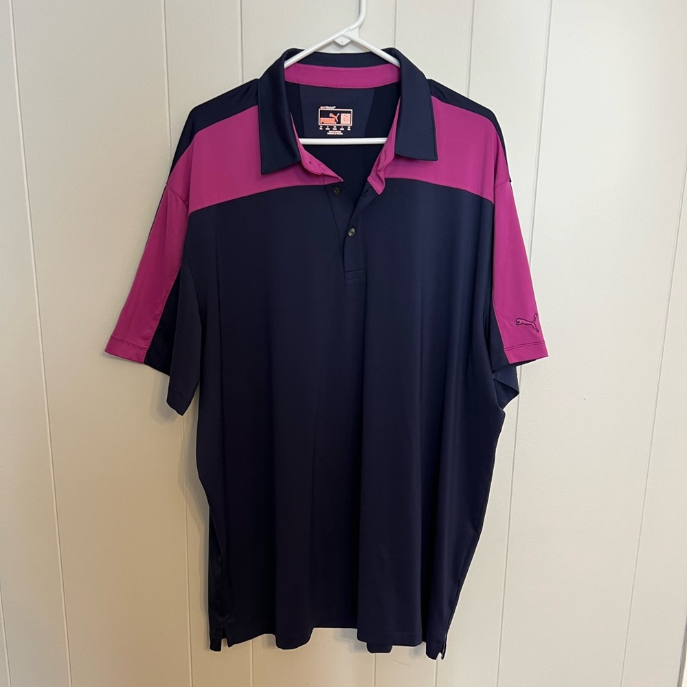 Puma performance golf‎ polo, purple and navy blue size XXL
